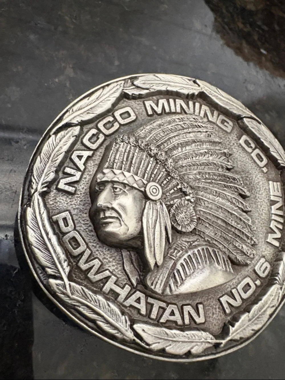 Powhatan No.6 Mine Commemorative Belt Buckle- Silver Tone